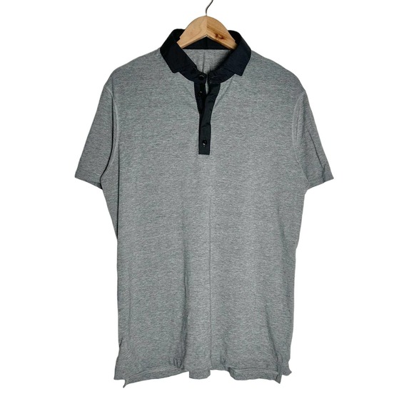 Lululemon | Men | Heather Gray Post Practice Contrast Polo Shirt | Size Large - Picture 2 of 11